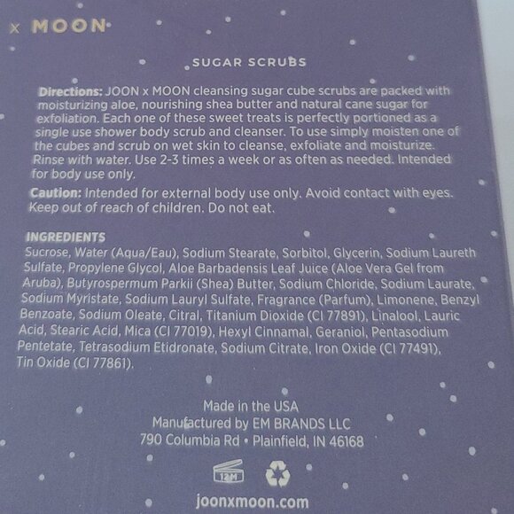 JOON X MOON WHIPPED SOAP & SUGAR CUBE GIFT SET- LAVENDER- 2PC/11OZ-NEW IN BOX - Picture 6 of 9